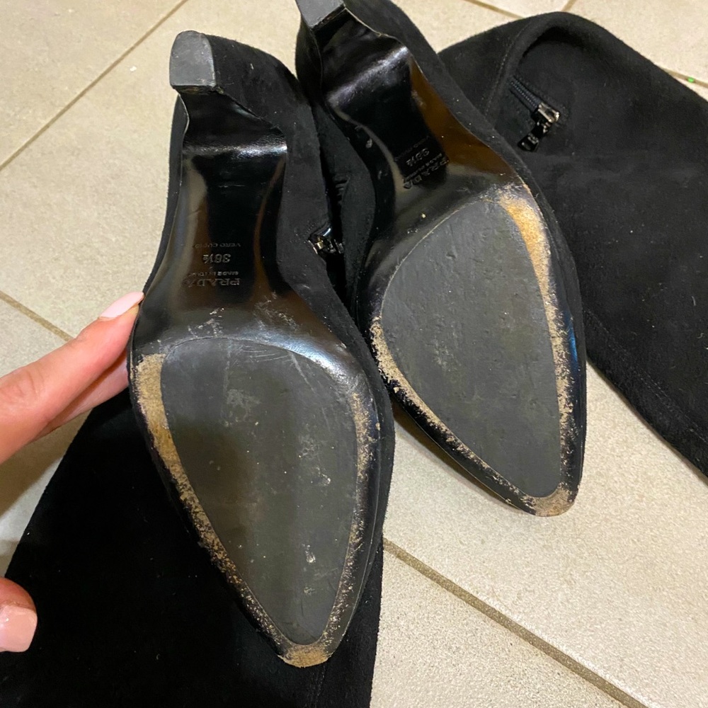 AUTHENTIC PRADA Tall Suede Boot - Picture 5 of 11